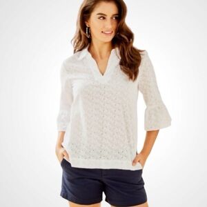LILLY PULITZER Ginger Top
Resort White Eyelet Size Medium